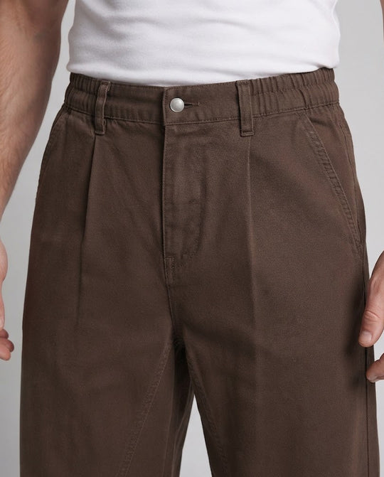 Herren Ultraweite Baumwoll-Canvas-Hose im Palazzo-Cut mit Bundfalten Nord Taschen
