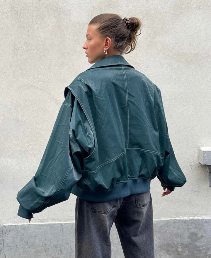 Übergröße Jacke mit Reißverschluss und Eleganter Optik