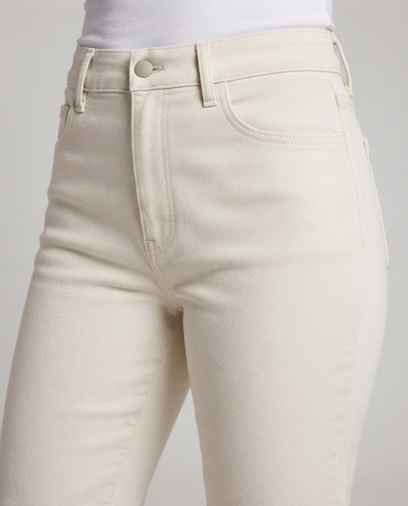 Damen Gerade geschnittene Chino-Hose mit hoher Taille und schlanker Bügelfalte Nord Taschen
