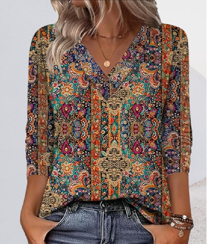 Lässige Bluse mit Elegantem Muster