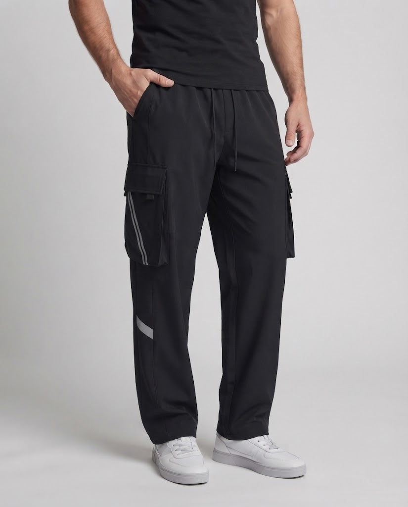 Herren Bunte Cargo-Hose mit breitem Schnitt Nord Taschen