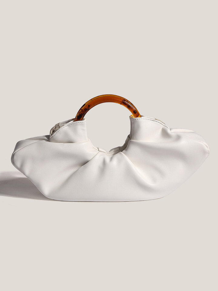 Nord Taschen | Geraffte vegane Kalbsleder-Clutch mit Ringgriff