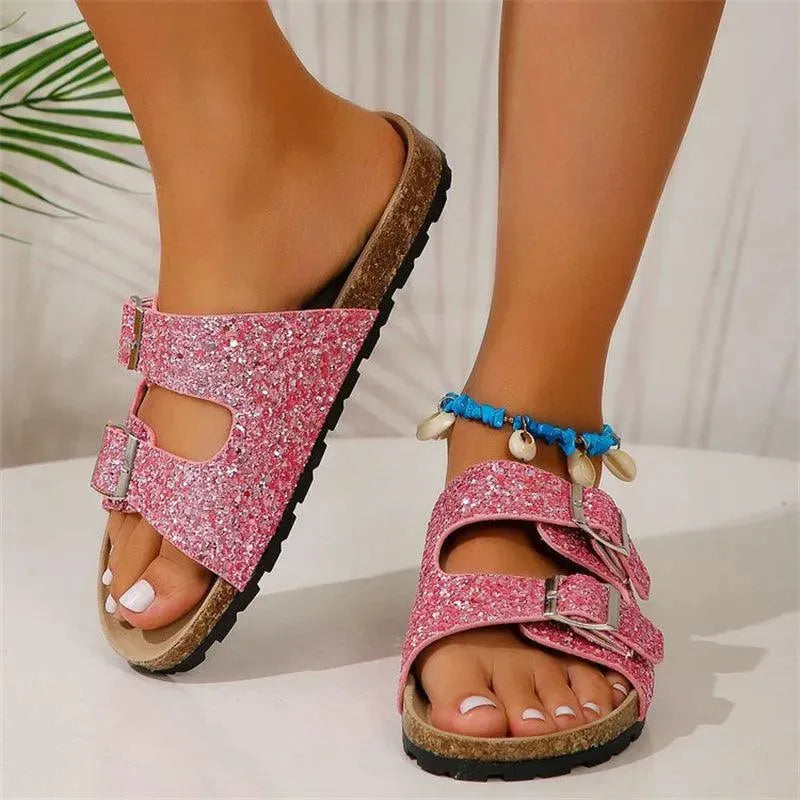 Slippers mit Doppelter Schnalle