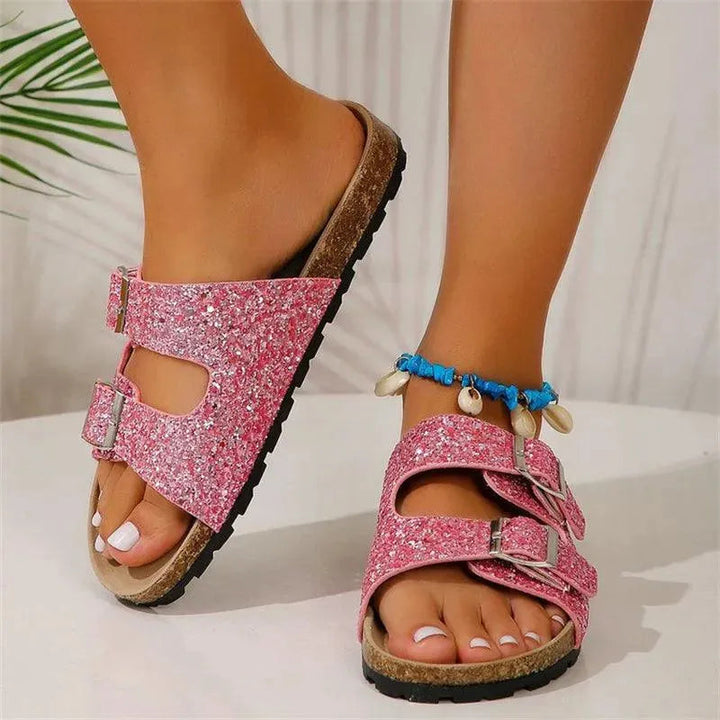 Slippers mit Doppelter Schnalle
