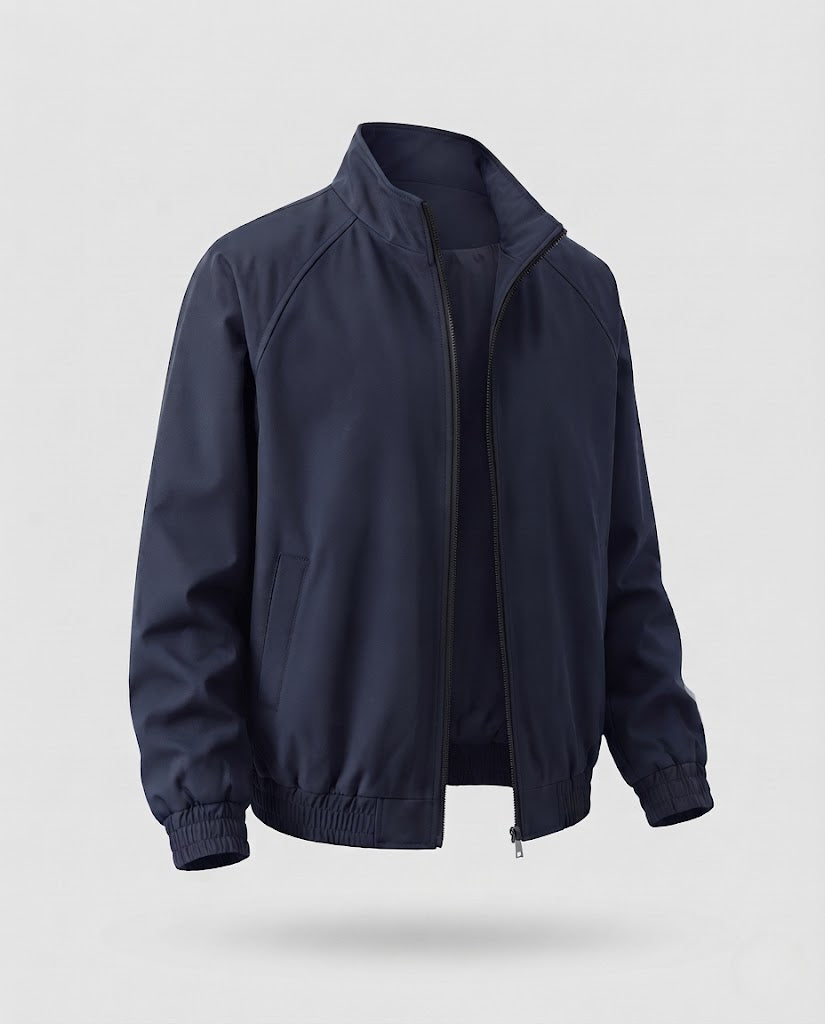Herren Minimalistische Zip‑Jacke im Bomberstil mit Stehkragen und Raglanärmeln Nord Taschen