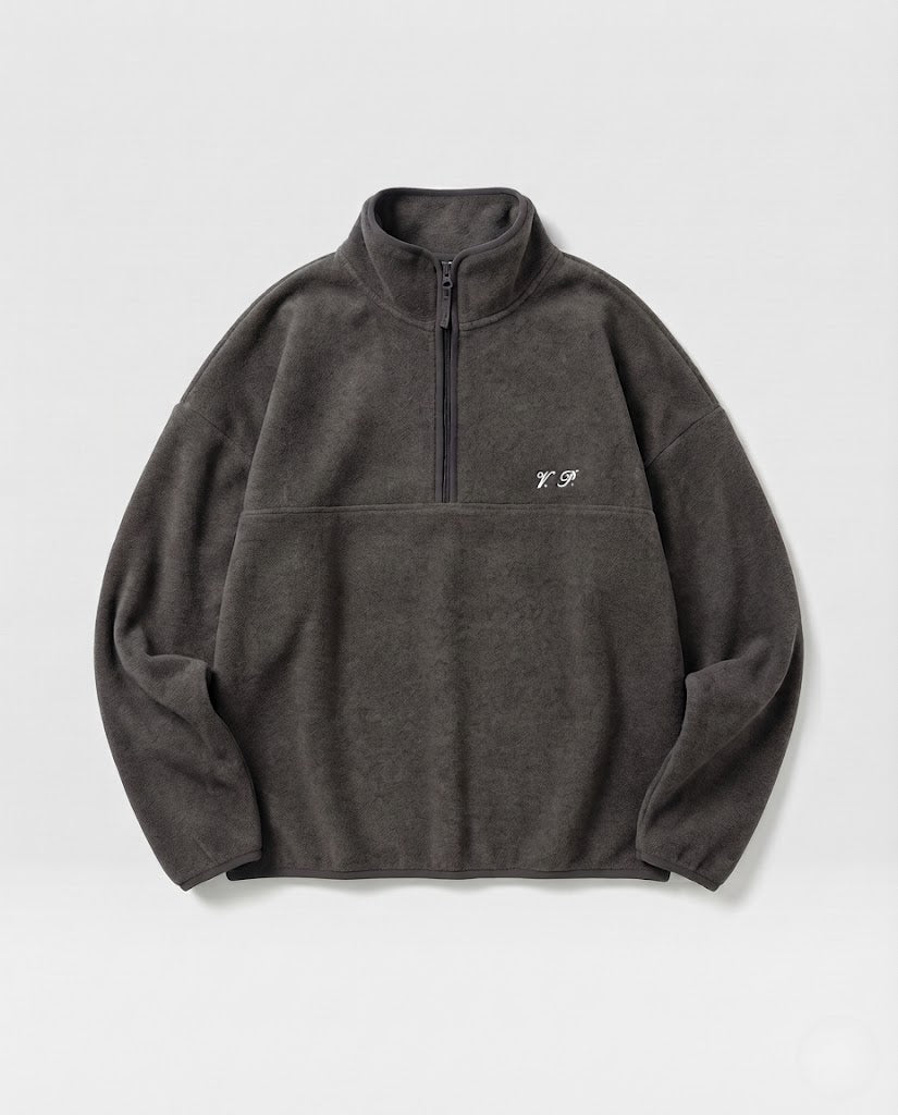 Damen Oversize-Fleecepullover mit halbem Reißverschluss und hohem Stehkragen Nord Taschen