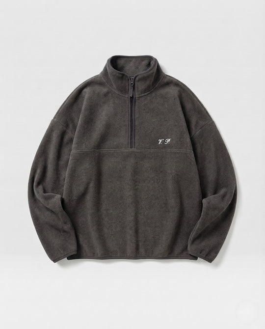 Damen Oversize-Fleecepullover mit halbem Reißverschluss und hohem Stehkragen Nord Taschen