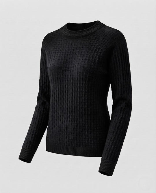 Damen Feinstrick-Pullover mit strukturierter WNord Taschenoptik, Rundhalsausschnitt und kaschmirähnlicher Haptik Nord Taschen