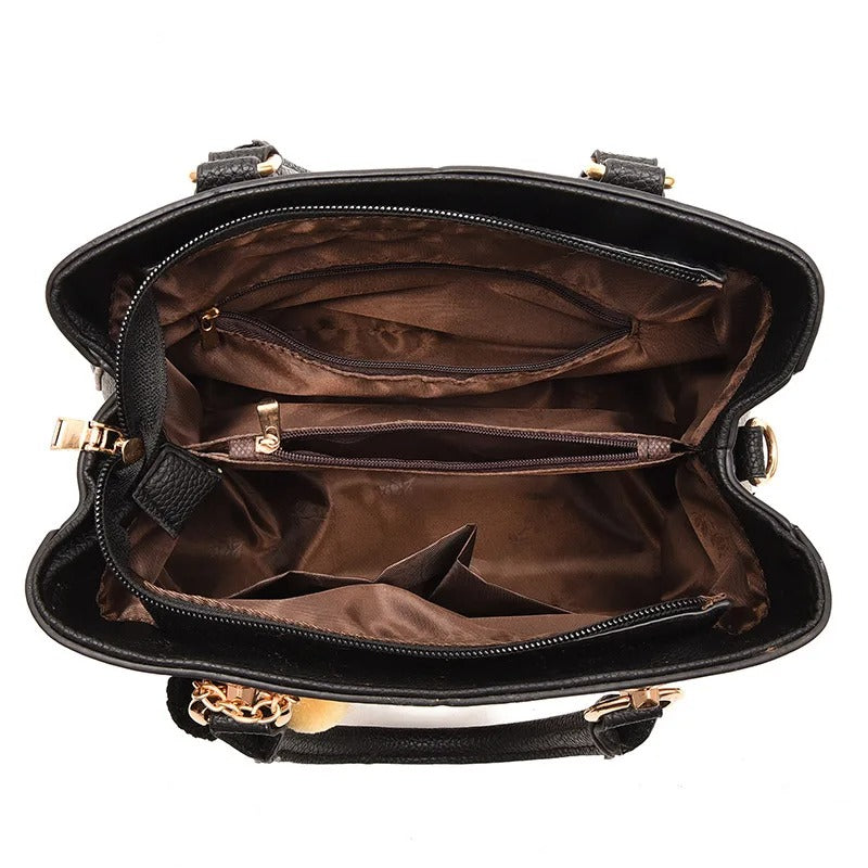 Nord Taschen | Gep quiltete Tragetasche, Veganes Rindsleder Schultertasche