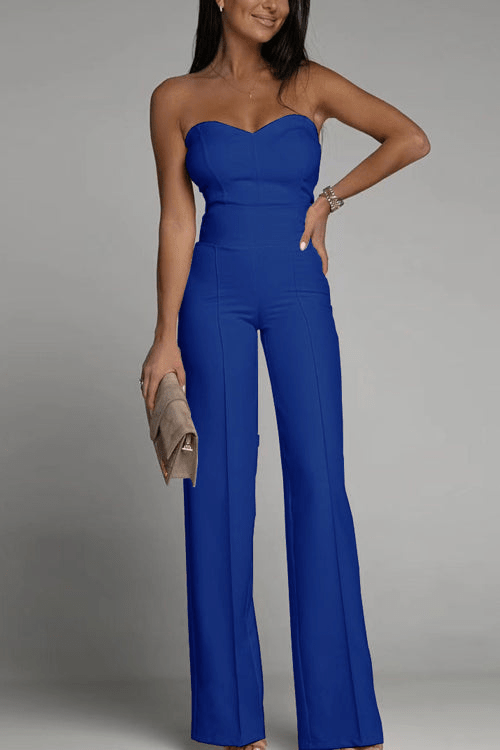Elegantes Strapless Jumpsuit Damen Satz