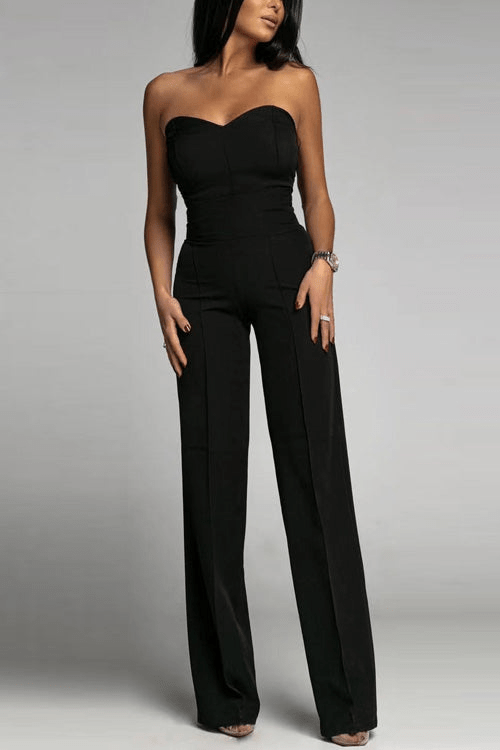 Elegantes Strapless Jumpsuit Damen Satz