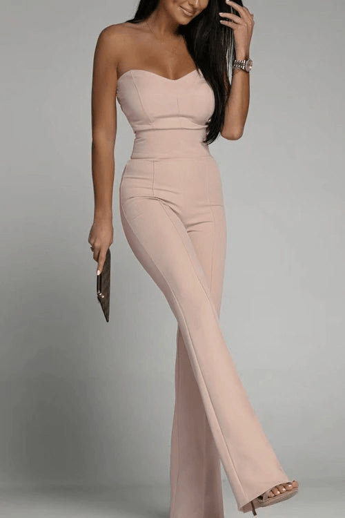 Elegantes Strapless Jumpsuit Damen Satz