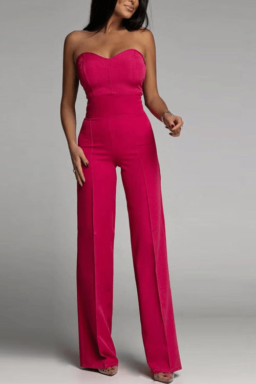 Elegantes Strapless Jumpsuit Damen Satz