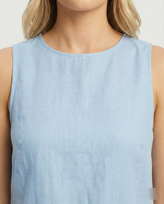 Damen Freizeitkleid Leinen A-Linie