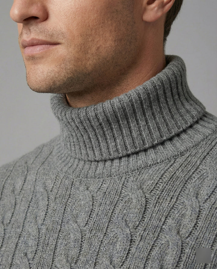 Rollkragenpullover Rippmuster Herren