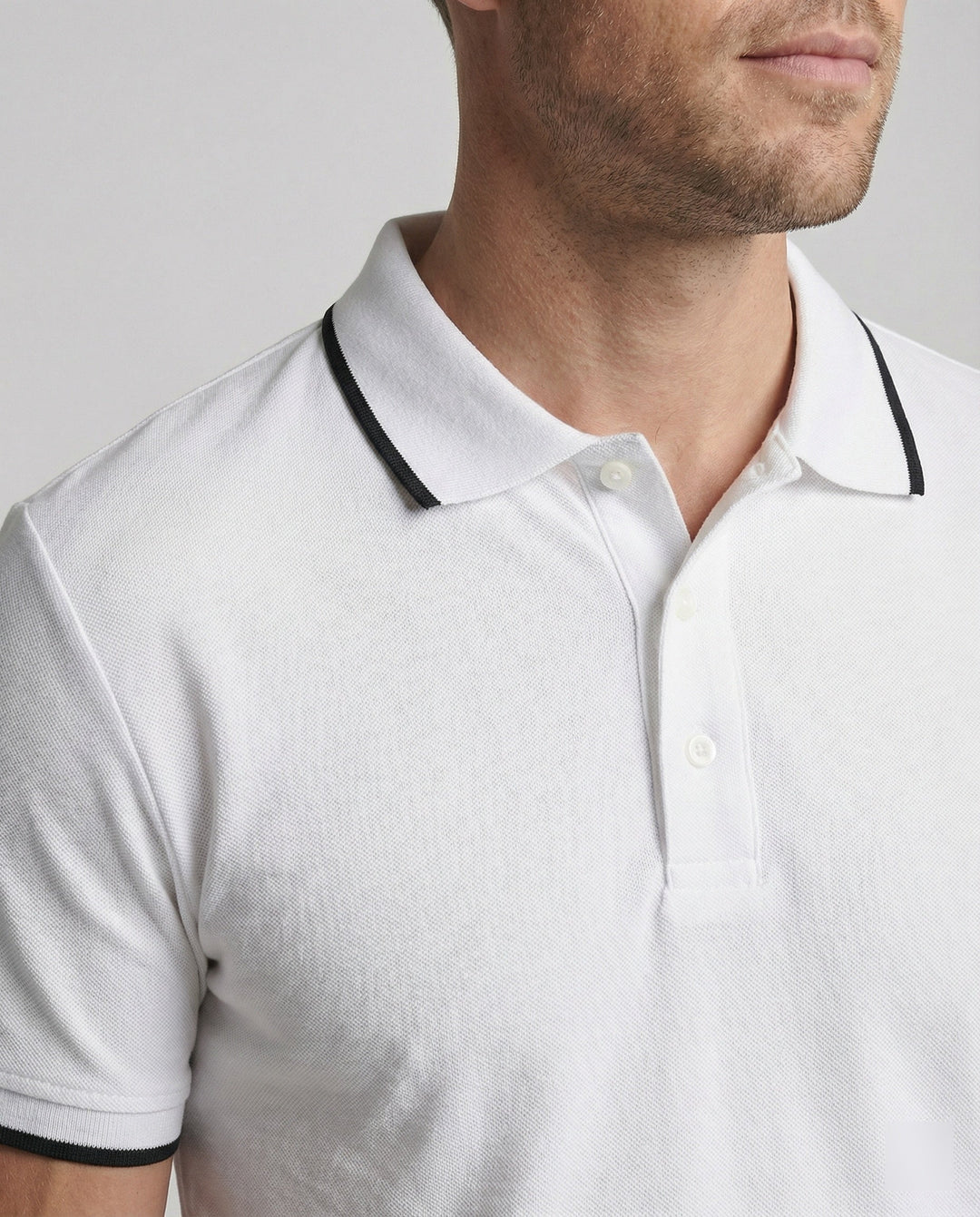 Herren Sportliches Polo- und Shorts-Set mit Kontraststreifen