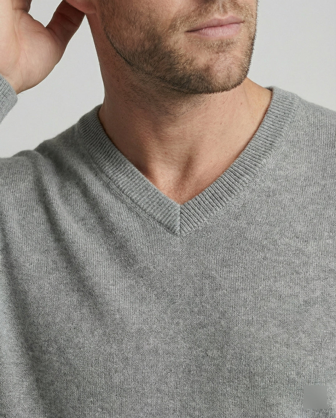 V-Ausschnitt Baumwollpullover