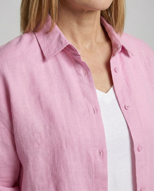 Damen Bluse Leinen Oversize
