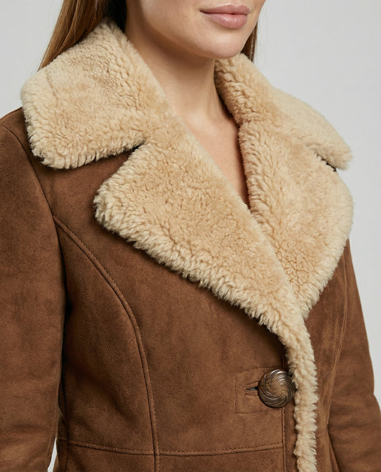 Eleganter Damen Wildleder-Trenchcoat