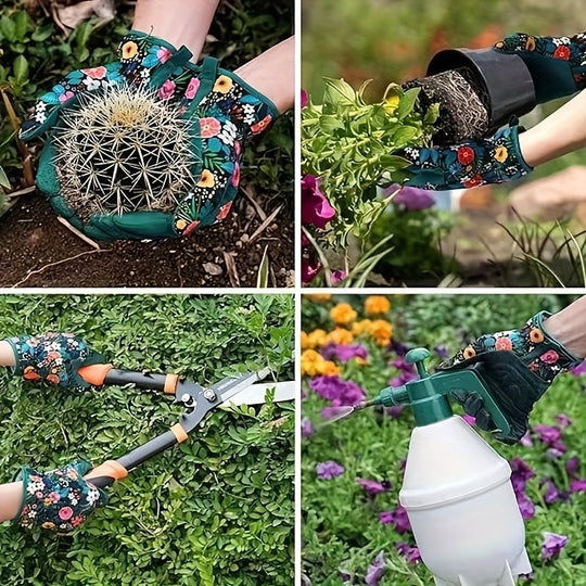 Atmungsaktive Gartenhandschuhe mit Blumenmuster