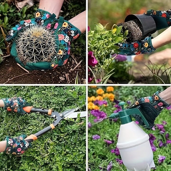 Atmungsaktive Gartenhandschuhe mit Blumenmuster