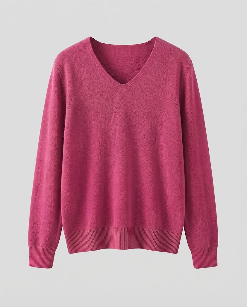 Damen Feinstrick-V-Ausschnitt-Pullover aus kuscheligem Angora-Mix Nord Taschen