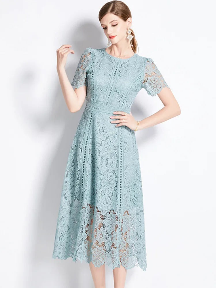 Elegantes Spitzenkleid Midi-Länge - Vittorelli