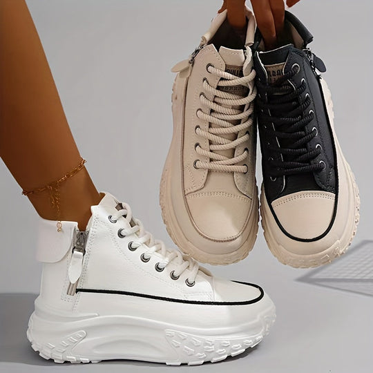 Lässige Plateau Knöchelhohe Sneaker