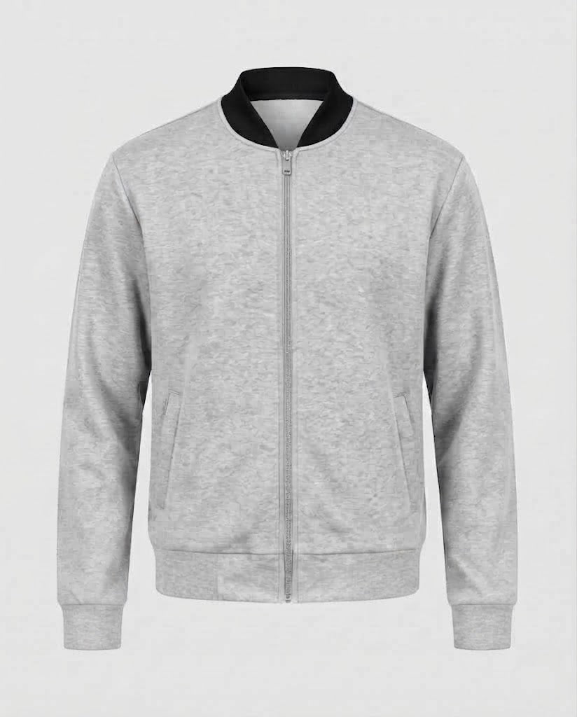 Herren Baumwollmischung Bomber Sweatjacke mit durchgehendem Reißverschluss und Seitentaschen Nord Taschen