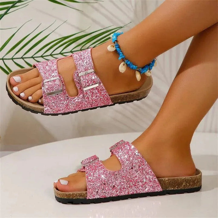Slippers mit Doppelter Schnalle