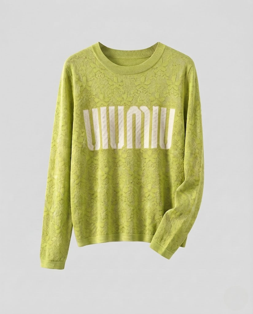 Damen Feinstrick-Pullover mit Rundhalsausschnitt, Jacquardstruktur und Logo-Front Nord Taschen