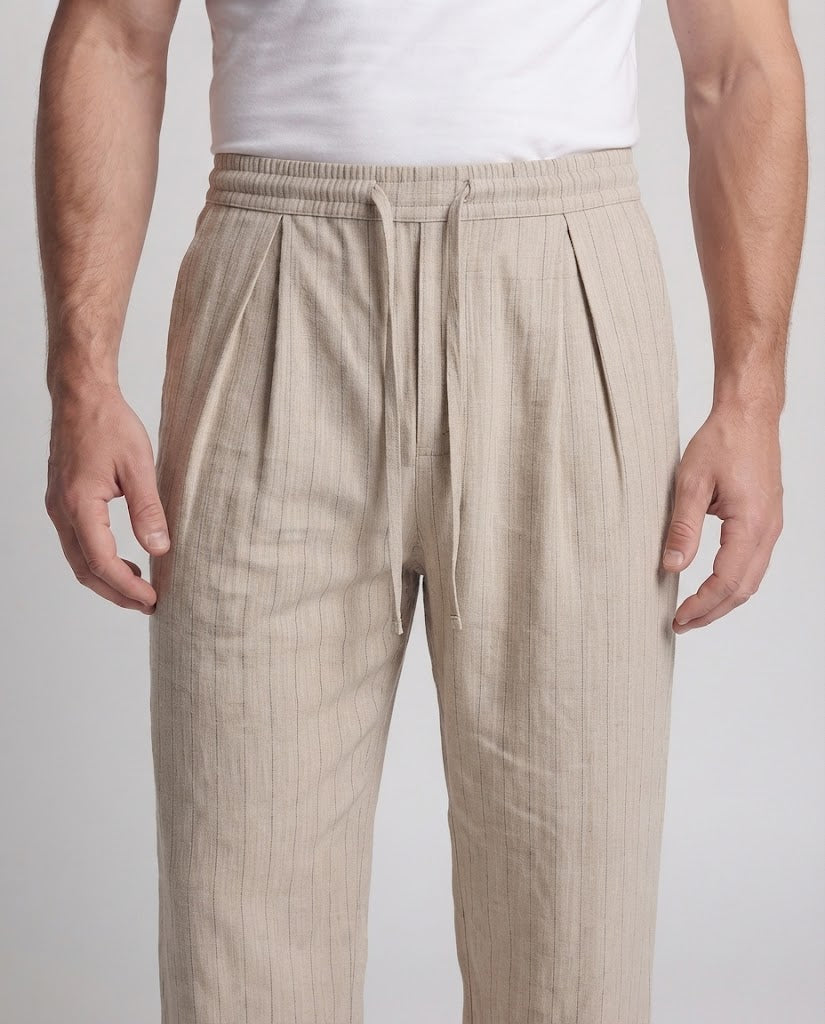 Herren Bequeme und modische High-Waisted Stoffhose Nord Taschen