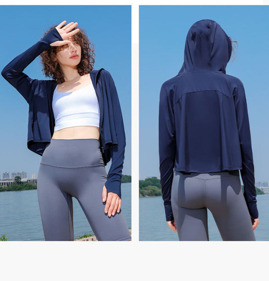 Sonnenschutzkleidung mit Kapuze