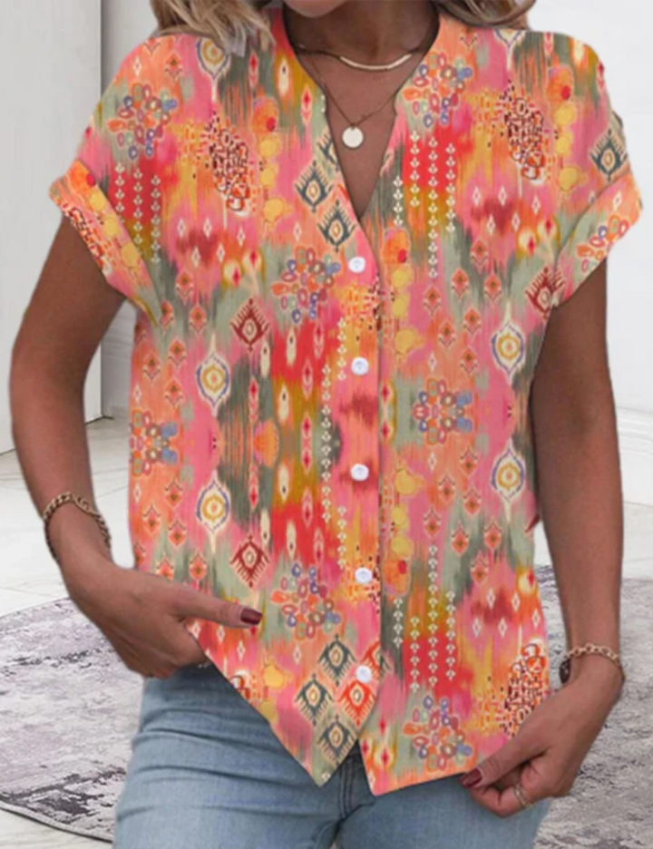 Damen Kurzarm Bluse Party