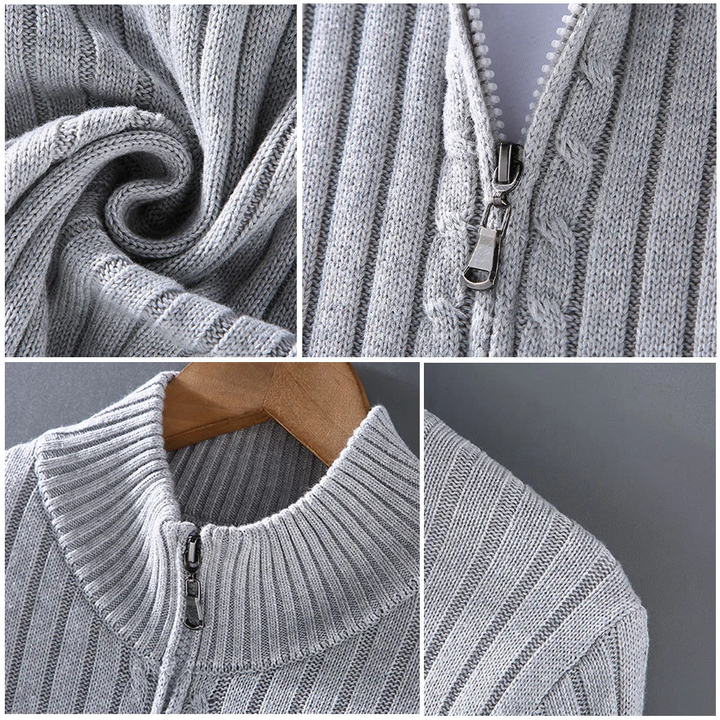 Merino Strickjacke mit Reißverschluss