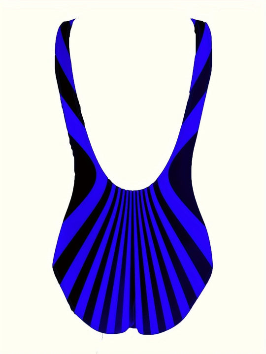 Optische-Illusion-Einteiler mit Auffälligem Kontrast für Damen