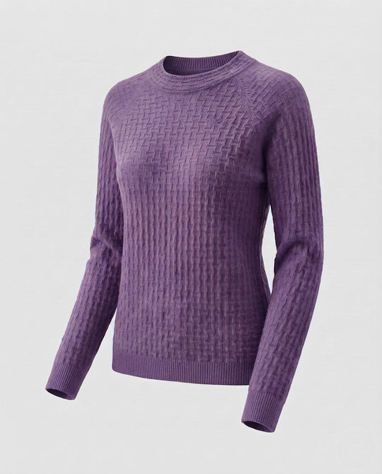 Damen Feinstrick-Pullover mit strukturierter WNord Taschenoptik, Rundhalsausschnitt und kaschmirähnlicher Haptik Nord Taschen