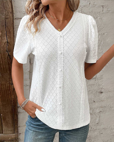 Weiße kurzärmelige Bluse