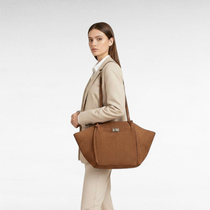 Nord Taschen | Elegant Suede Handbag with Large Capacity for School