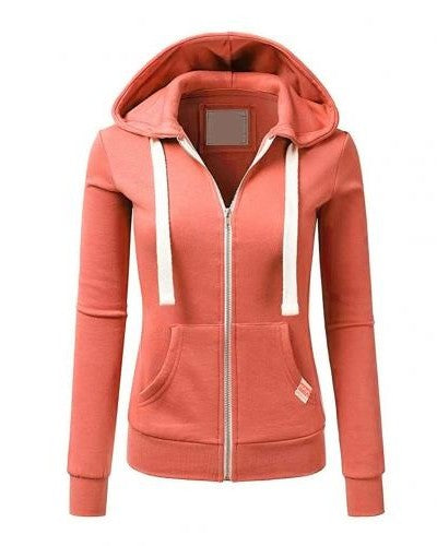 Fleece Damen Hoodie Zip