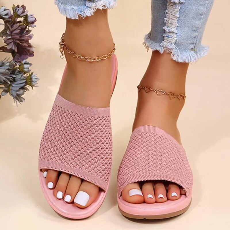 Atmungsaktive Mesh-Slip-On-Sandalen für Damen