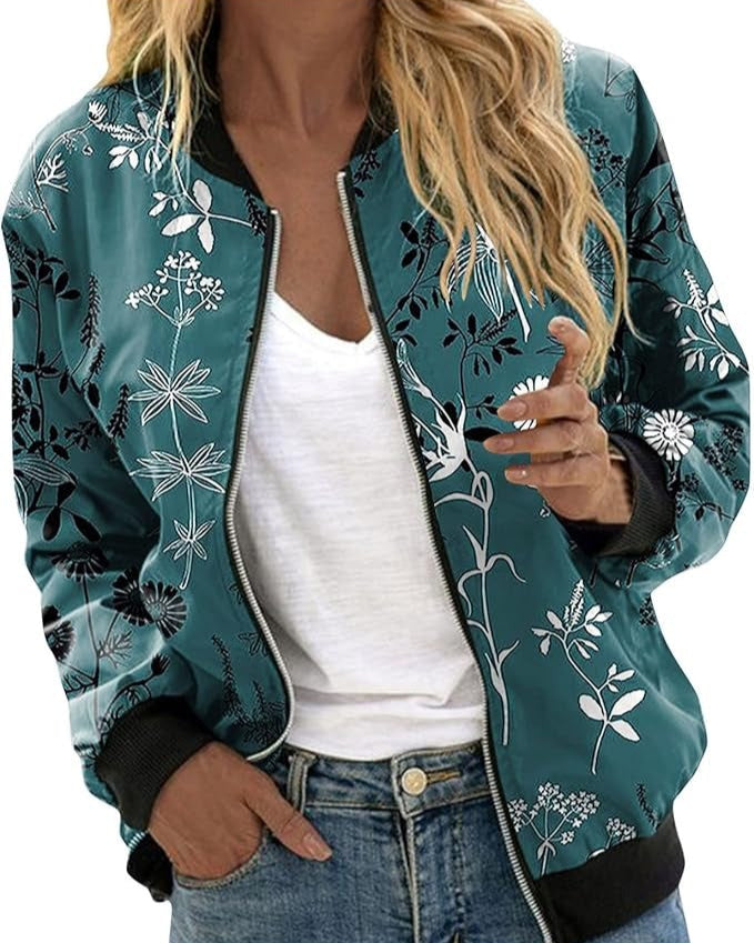 Nord Taschen | Bomberjacke mit Blumenmuster für Damen