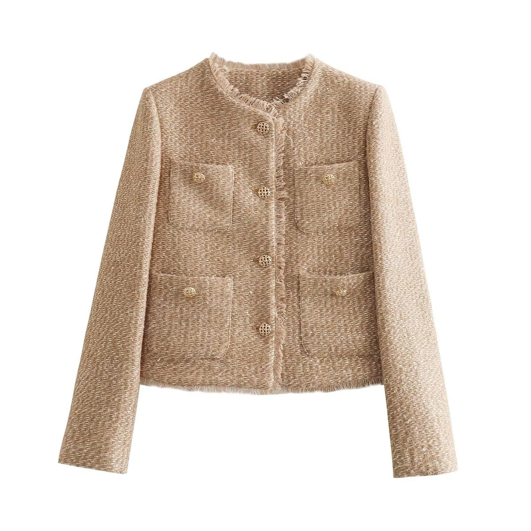 Klassisches Damen Tweed Jäckchen Slim Fit