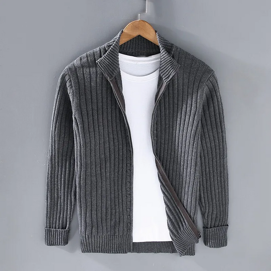 Merino Strickjacke mit Reißverschluss
