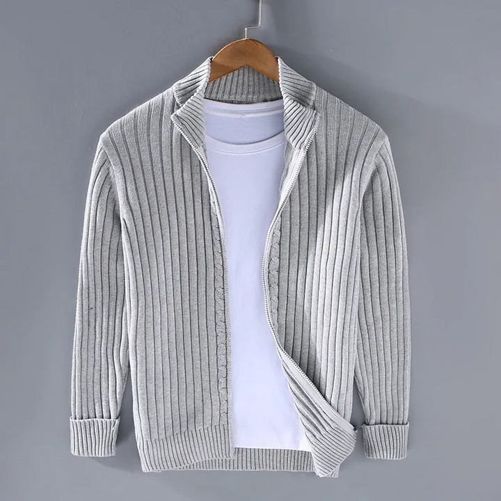Merino Strickjacke mit Reißverschluss