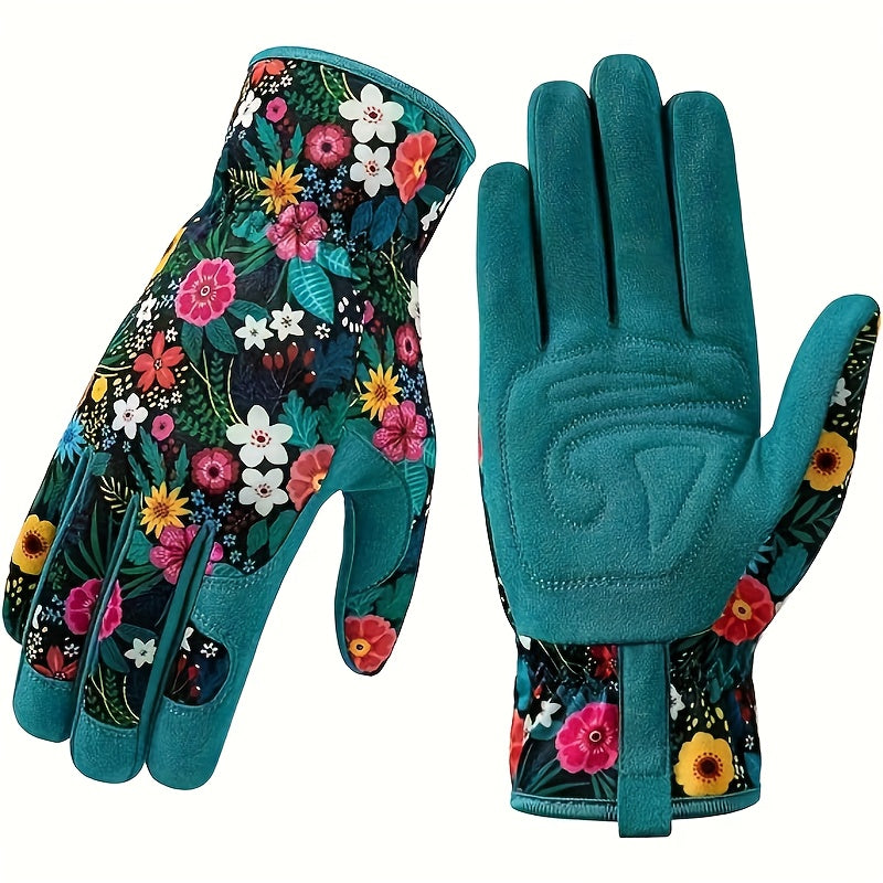Atmungsaktive Gartenhandschuhe mit Blumenmuster