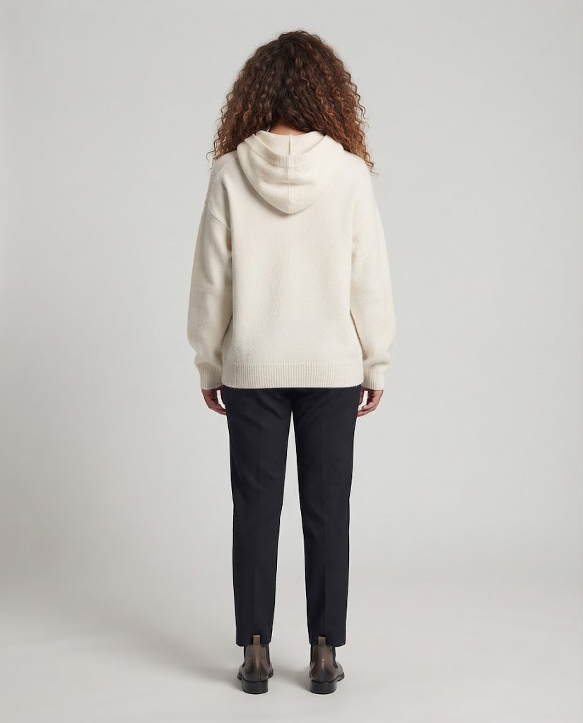 Damen Oversize-Kapuzenpullover in Mohair‑Optik mit gedroppten Schultern Nord Taschen