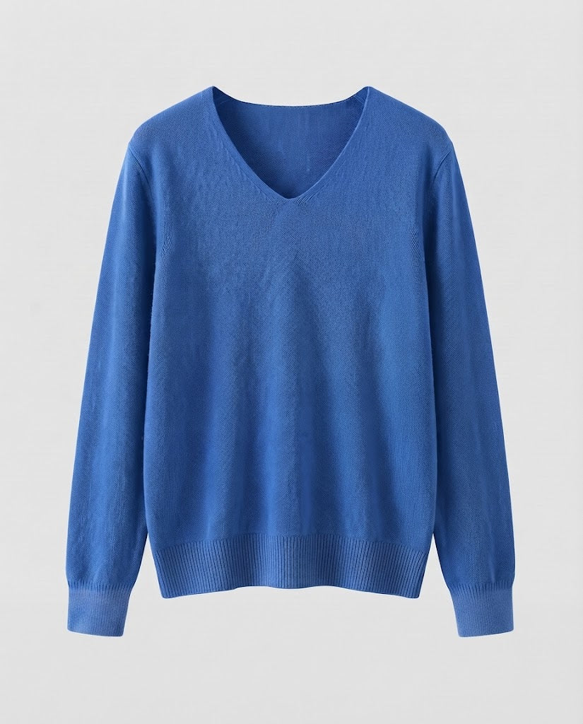 Damen Feinstrick-V-Ausschnitt-Pullover aus kuscheligem Angora-Mix Nord Taschen