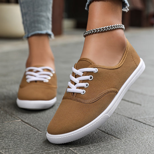 Bequeme Niedrige Canvas Schnürschuhe - Vittorelli