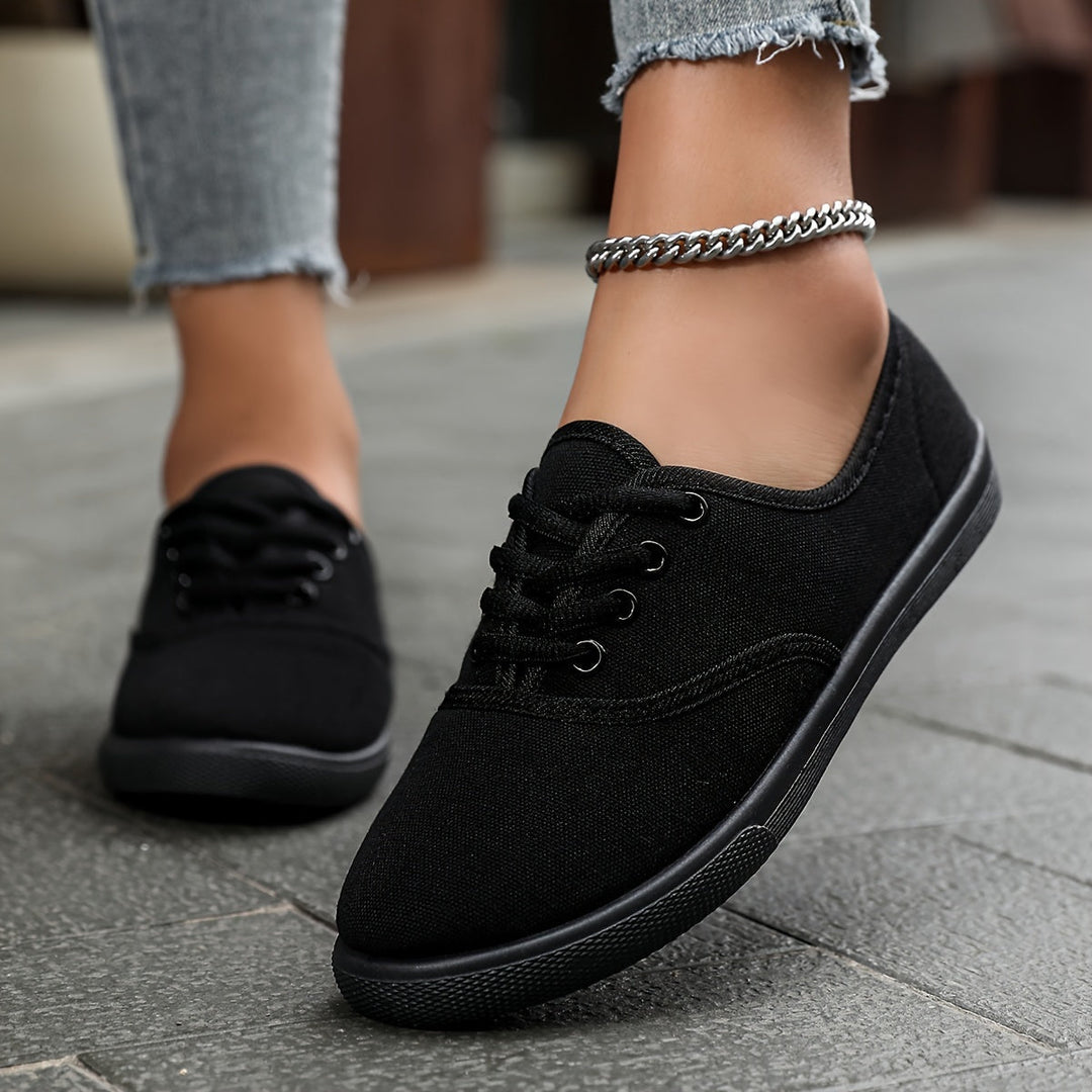 Bequeme Niedrige Canvas Schnürschuhe - Vittorelli